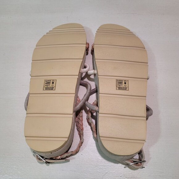 Free People Womens Sz 6.5 Denali Woven Footbed Sandals Neutral Earthy Shoes Boho - Picture 10 of 13